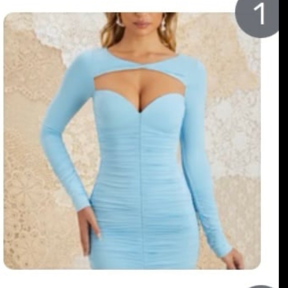 Light Blue Long Sleeve Dress